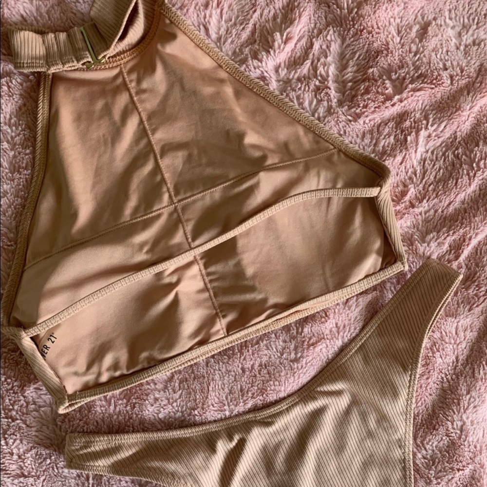 Forever 21 High Neck High Leg Ribbed Bikini Set - Picture 2 of 3